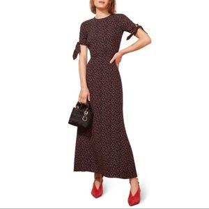 Reformation Amsterdam  Dress Black Rose Print